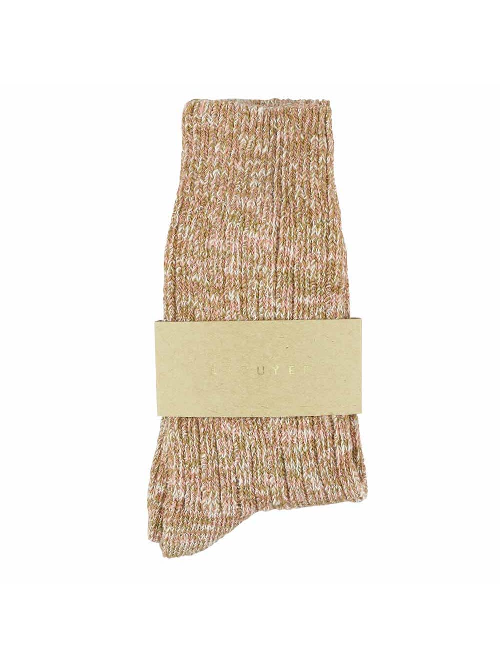 Melierte Socken für Damen - pink/mustard