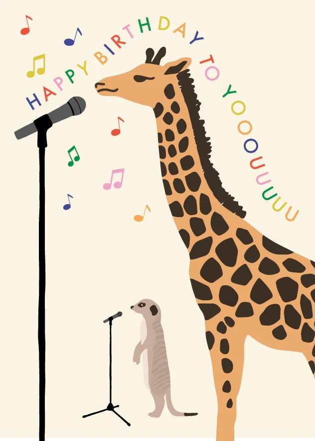 Postkarte - Happy Birthday Giraffe
