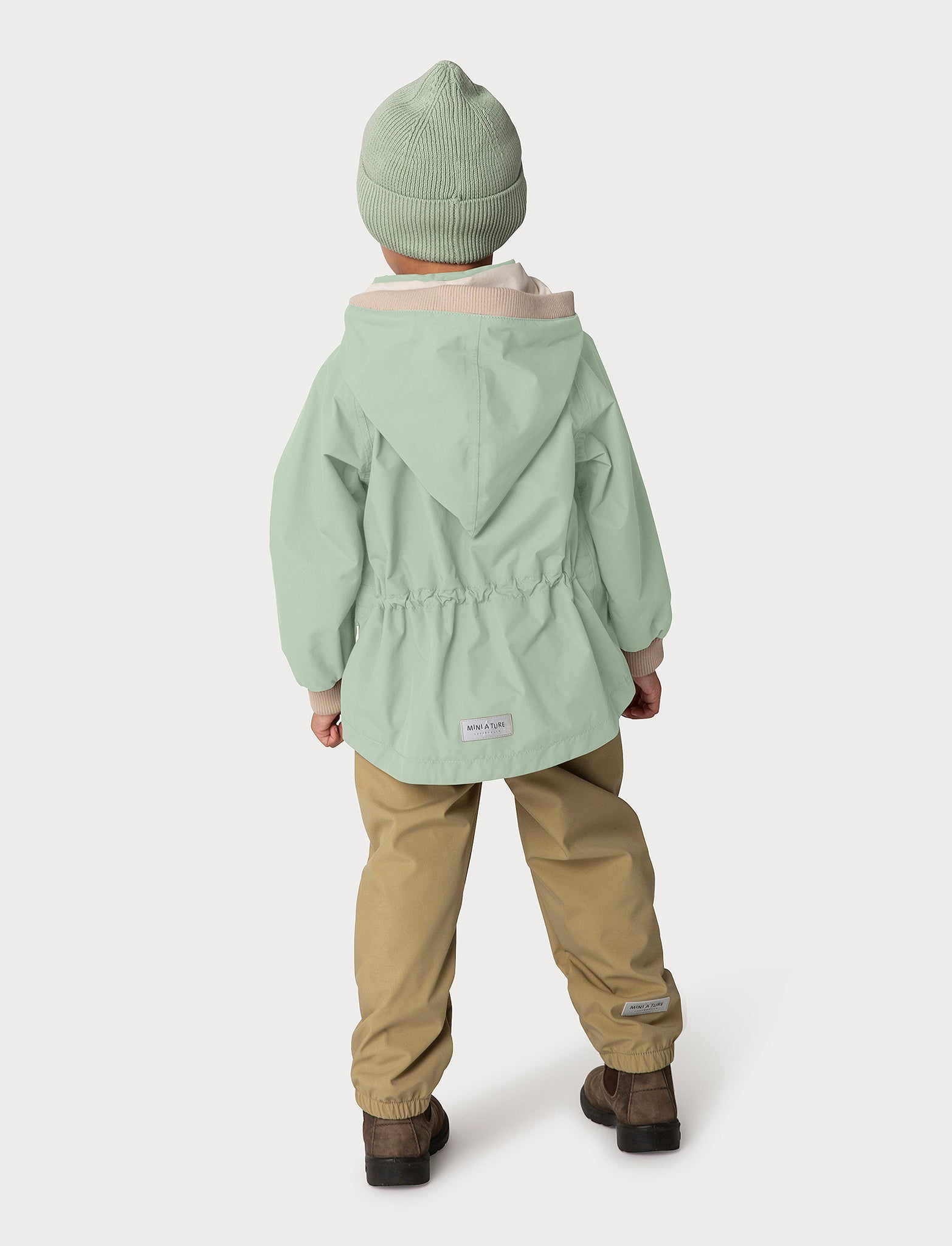 Mini a Ture - MATWAI fleece lined spring jacket. GRS dusty light green