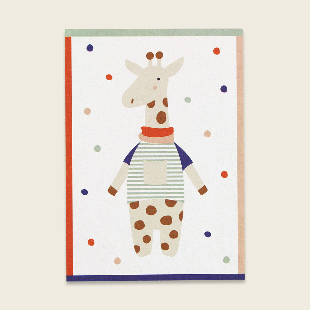 Postkarte - Giraffe mit Punkten
