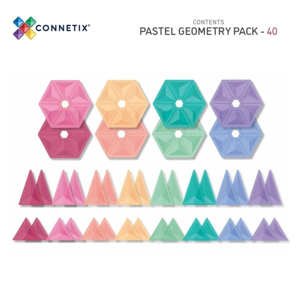 Connetix Magnetbausteine - Pastell Geometry Pack 40 Teile