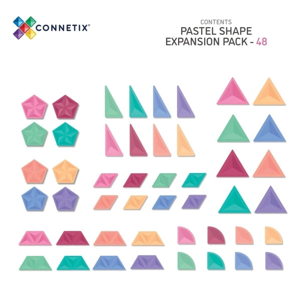 Connetix Magnetbausteine - Pastell Shape Expansion Pack 48 Teile