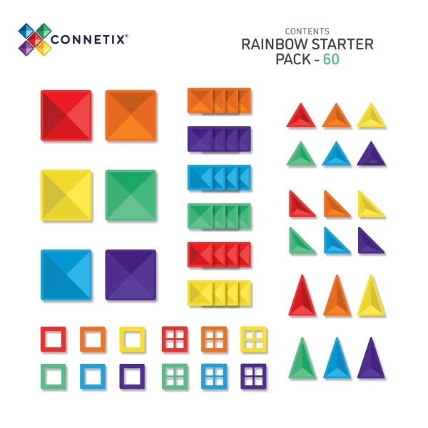 Connetix Magnetbausteine - Rainbow Starter Pack 60 Teile