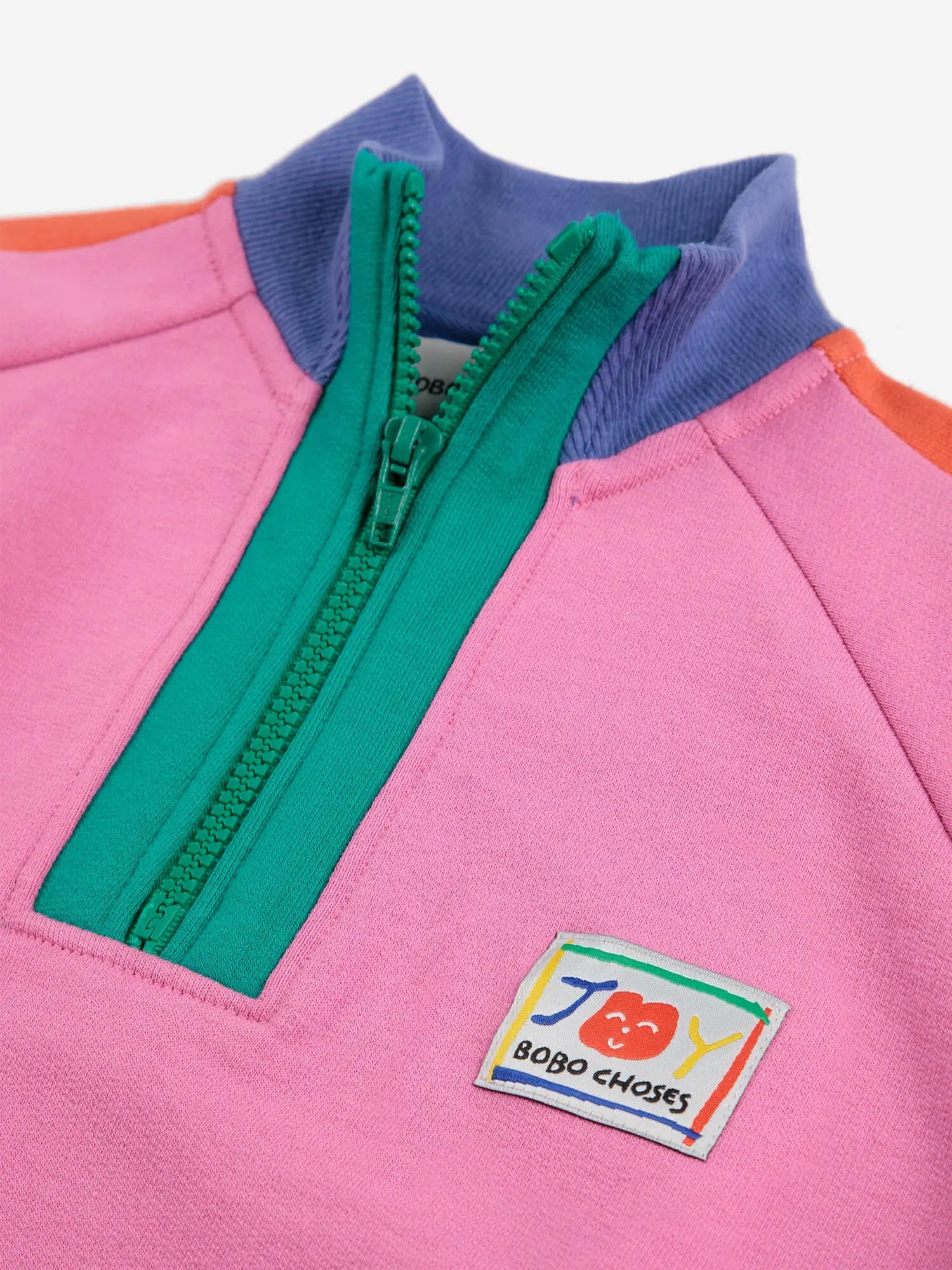 Bobo Choses Sweatshirt -  Smiling color block 1/4 zipped