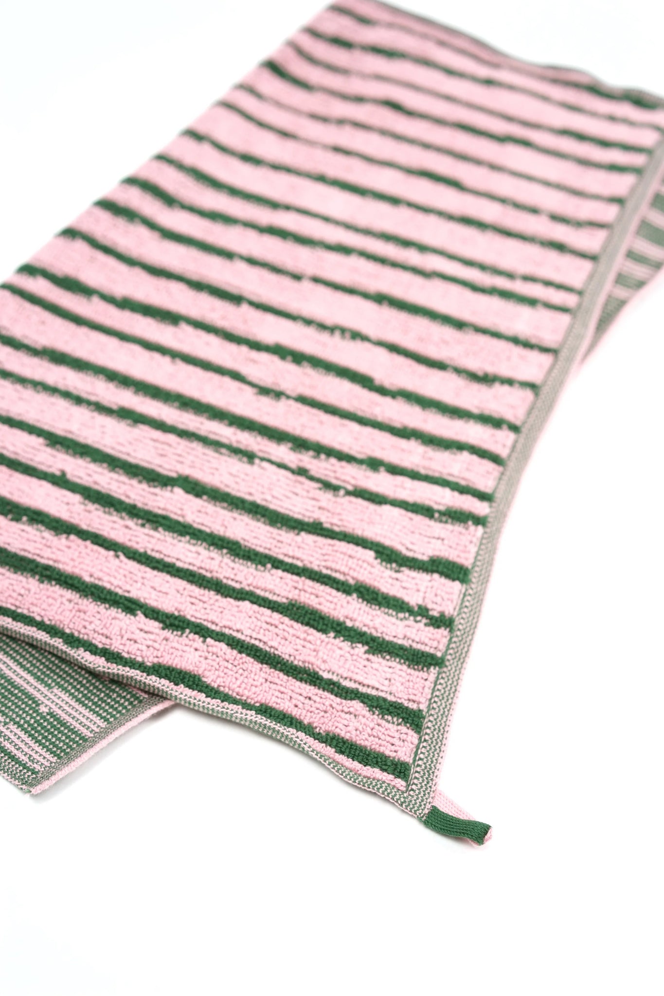 Stripe Gästehandtuch - pink & green