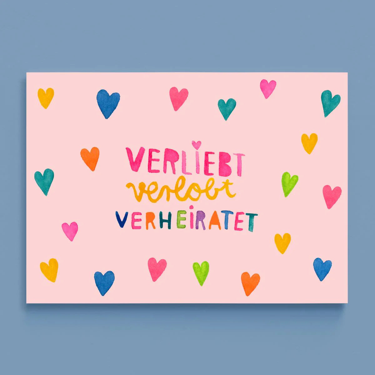 Postkarte - verliebt, verlobt, verheiratet