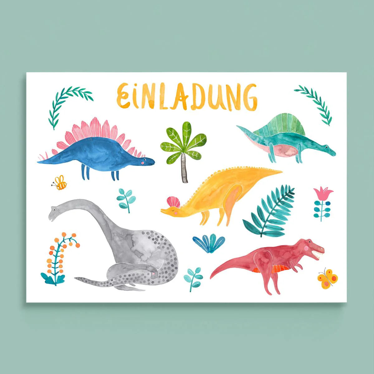 Einladungskarte - Dinosaurier