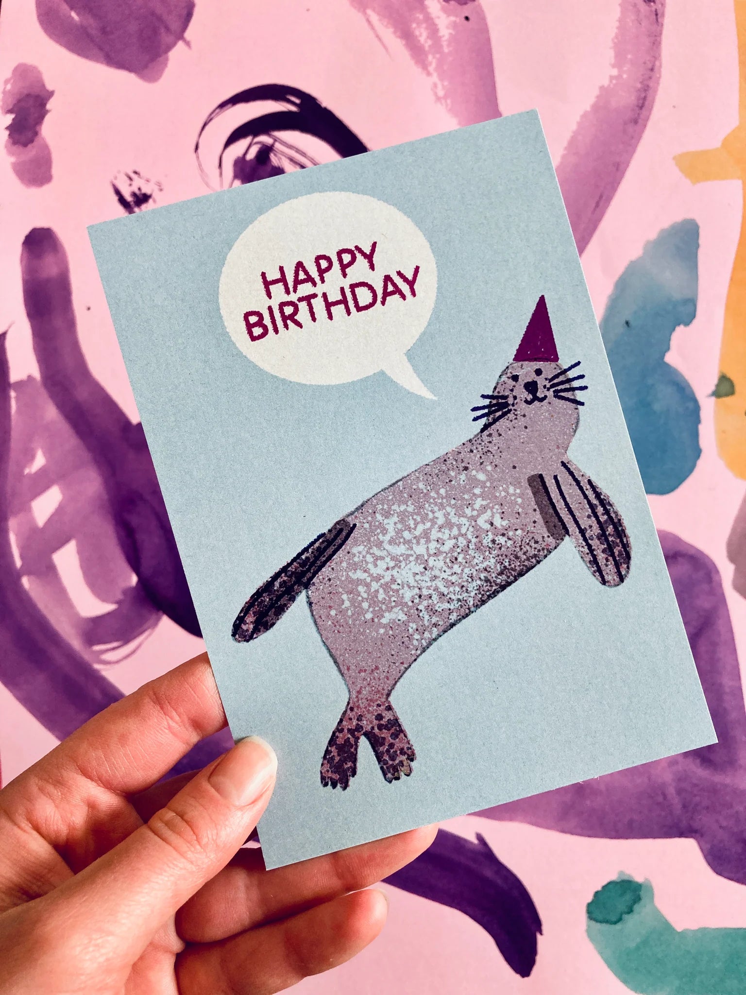 Postkarte - Seehund Geburtstag