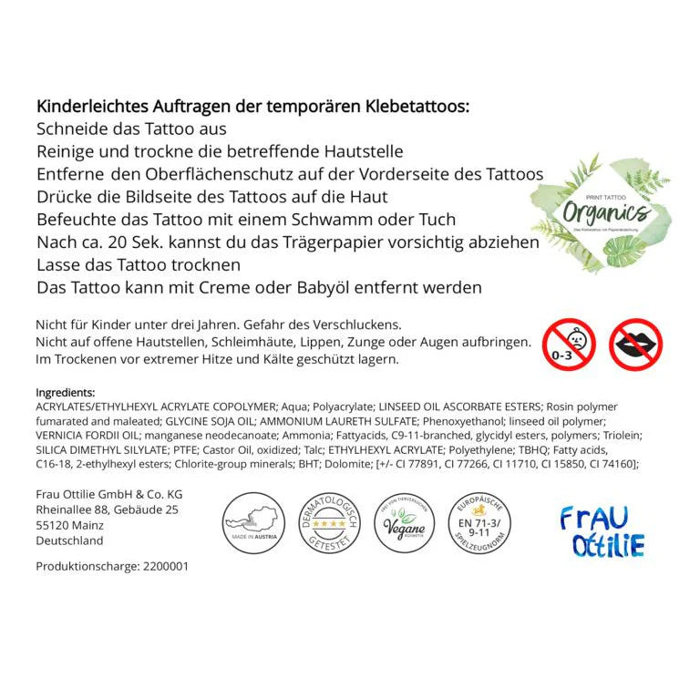 Frau Ottilie Tattoos - "Schulkind"