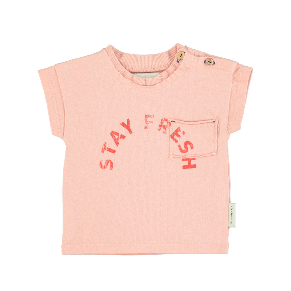 t-shirt | light pink w/ "stay fresh" print - BABY