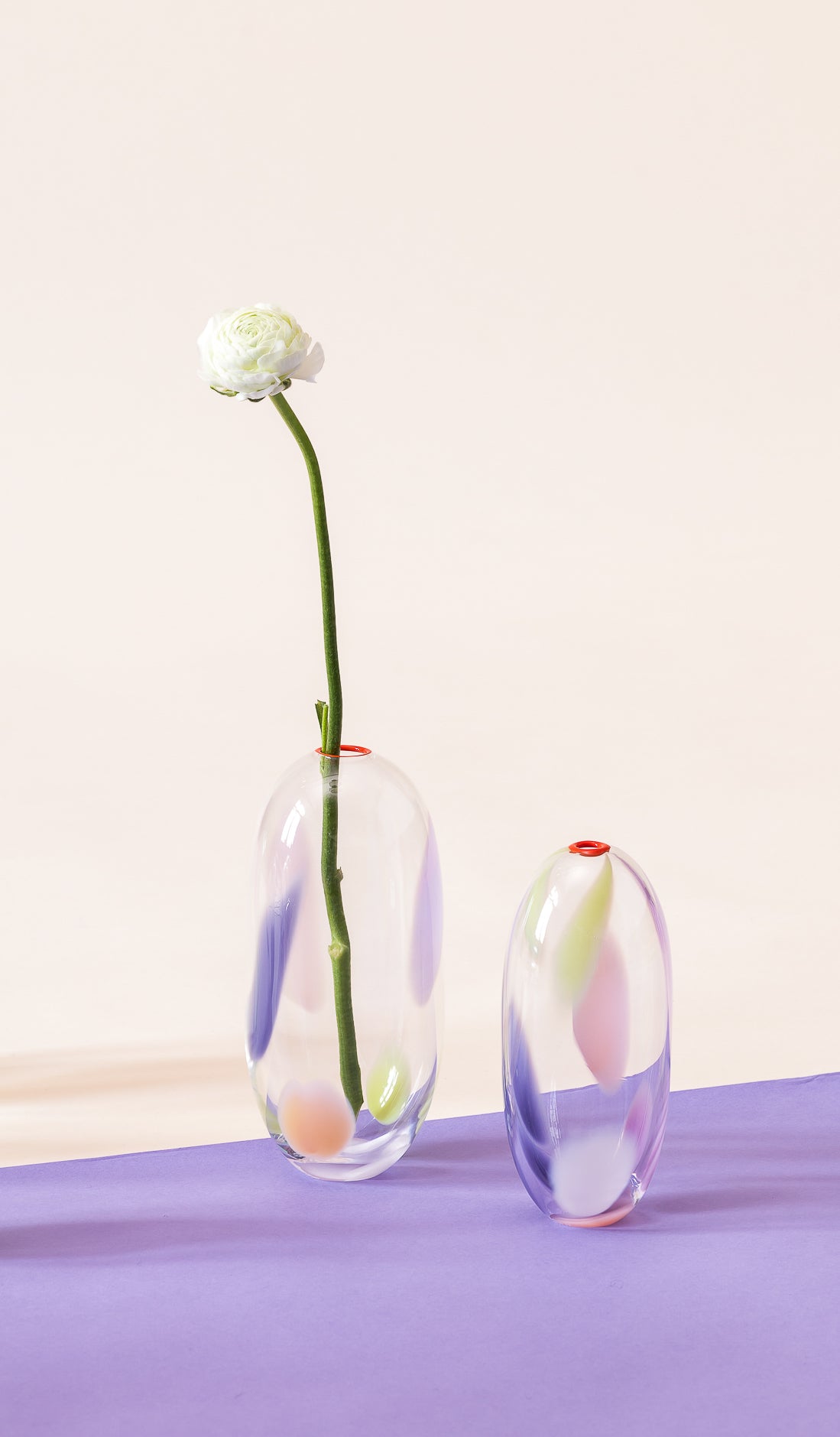 Objektvase "Confetti" - poppy pastel & opalrot