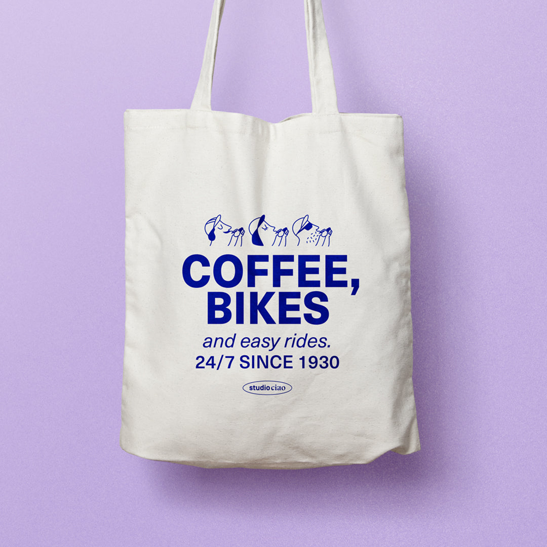 Coffee, Bikes and easy rides - Jutebeutel