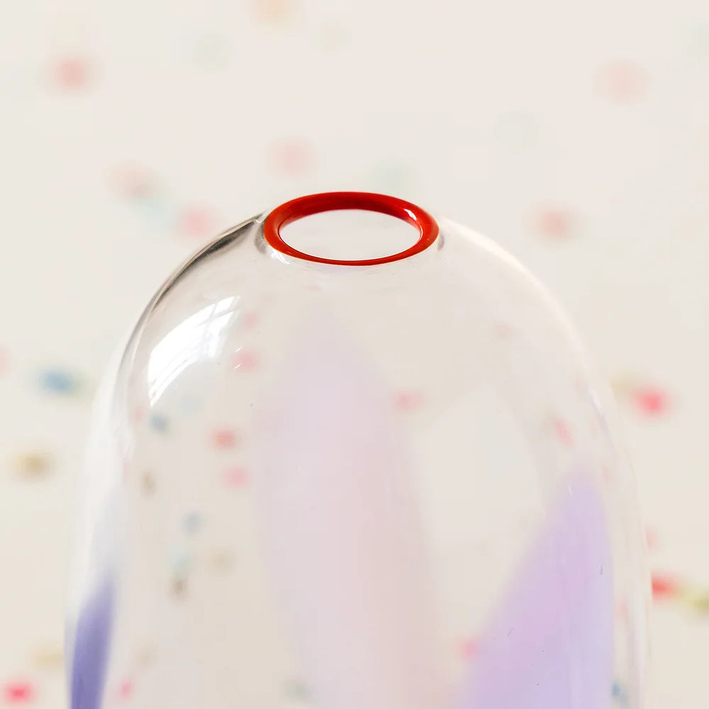 Objektvase "Confetti" - poppy pastel & opalrot