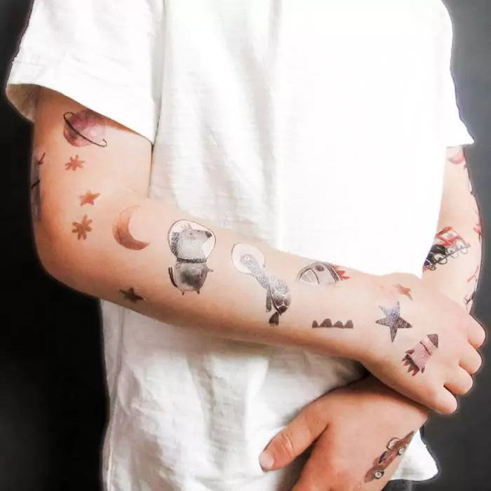 Vegane Kindertattoos - „Space“