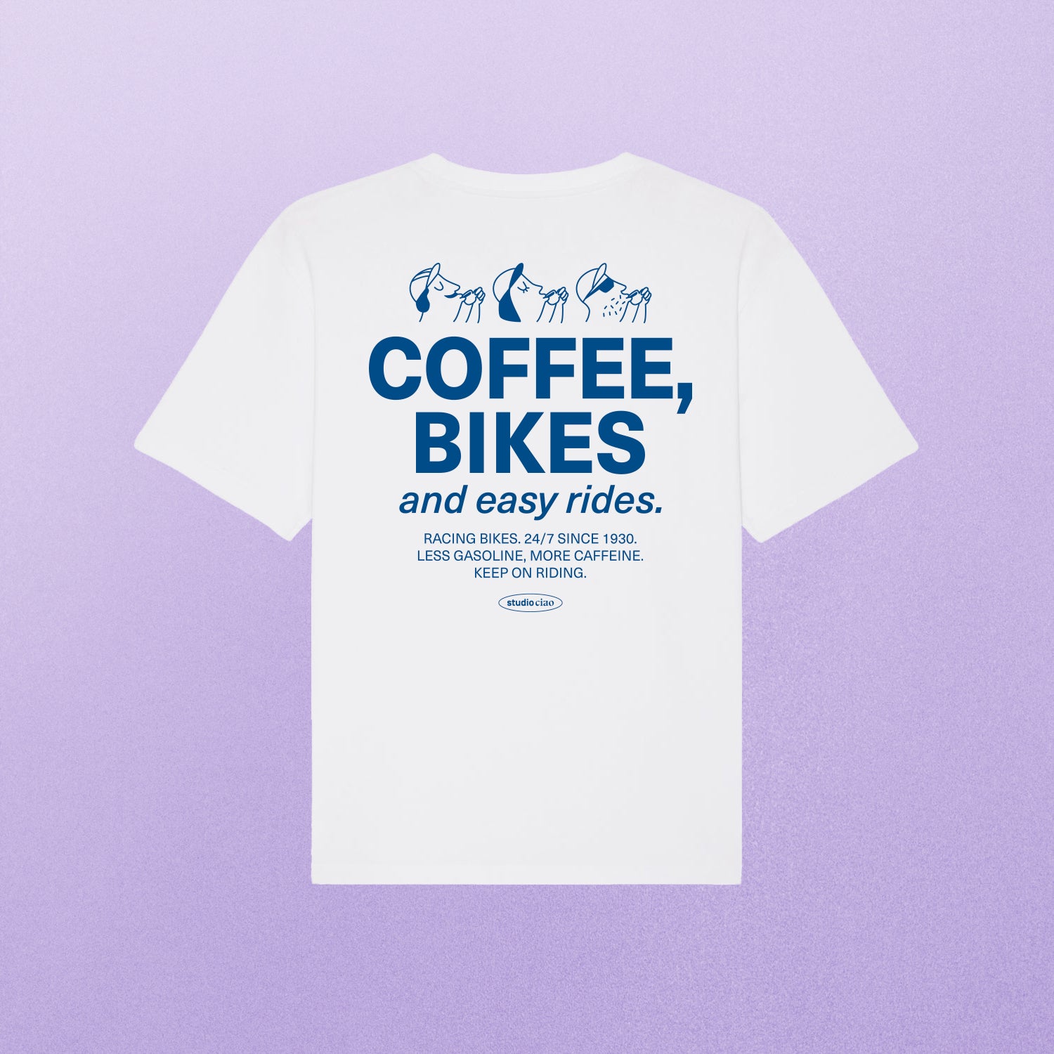 "Coffee, Bikes and easy rides" T-Shirt (unisex)